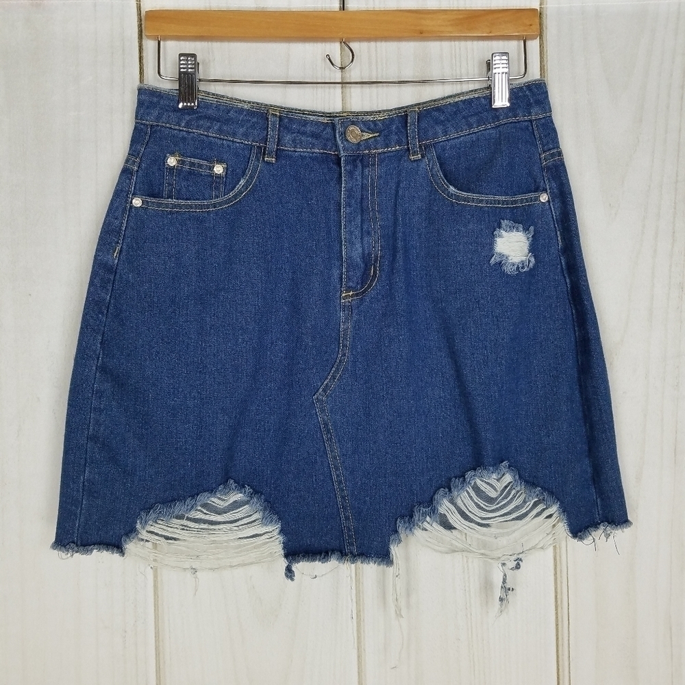 Missguided Jean Mini Skirt